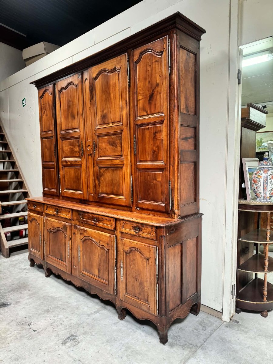 Important buffet deux-corps époque Louis XV en noyer-photo-4