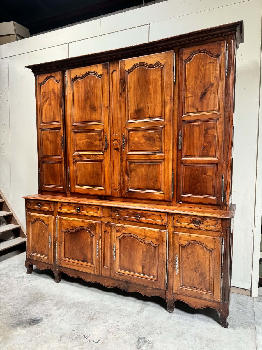 Important buffet deux-corps époque Louis XV en noyer-photo-1