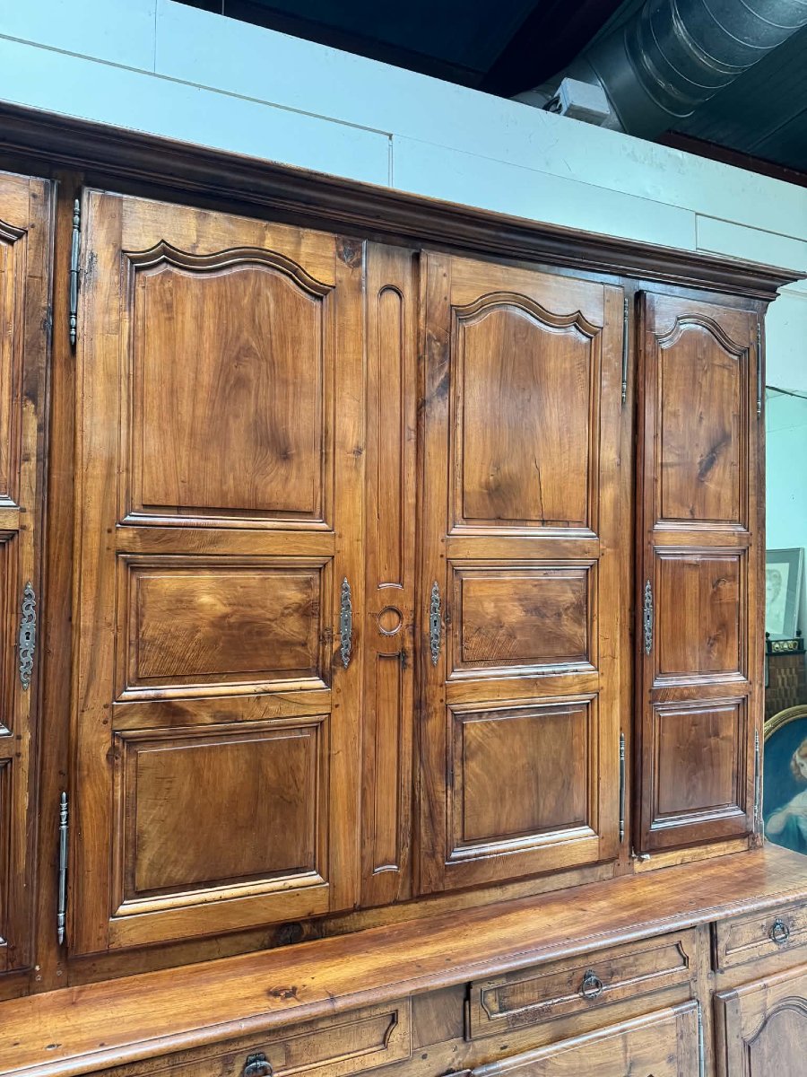 Important buffet deux-corps époque Louis XV en noyer-photo-2