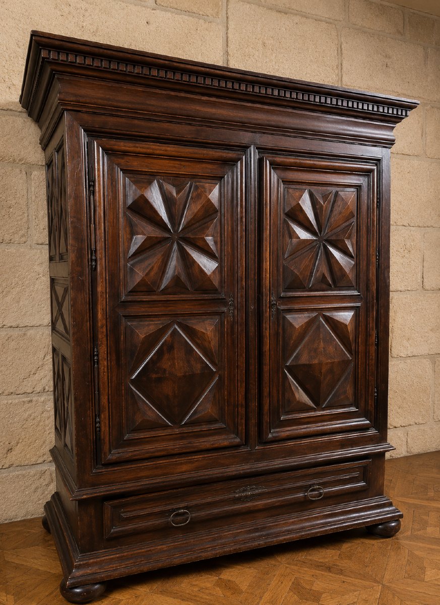Large Burgundian Cabinet From The Louis XIII Period-photo-3