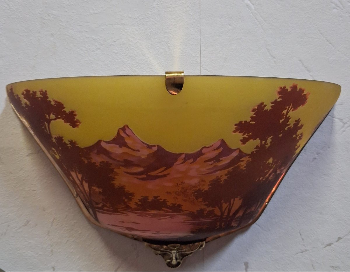 Pair Of Decorative Wall Sconces, Art Nouveau Style-photo-2