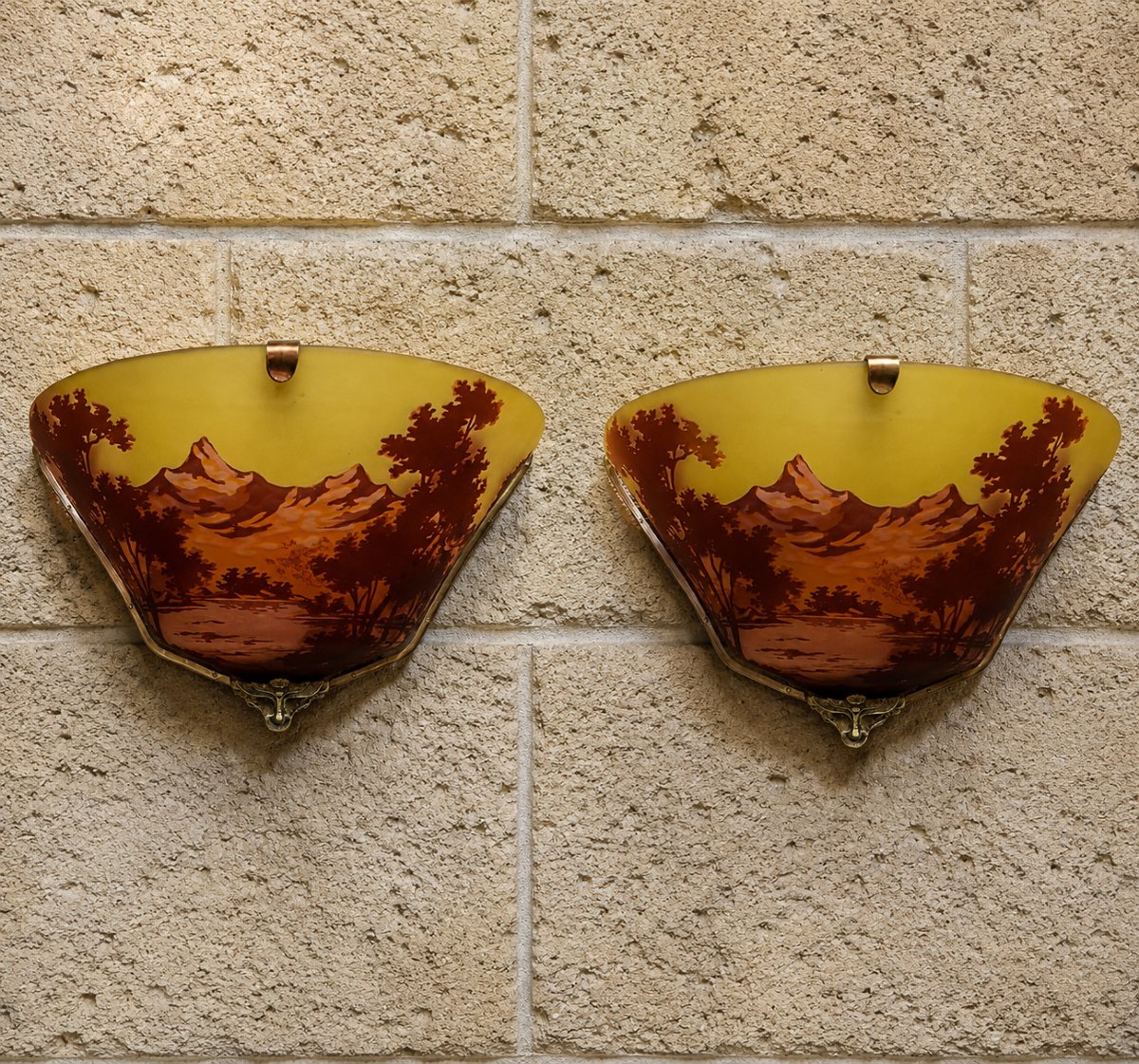 Pair Of Decorative Wall Sconces, Art Nouveau Style