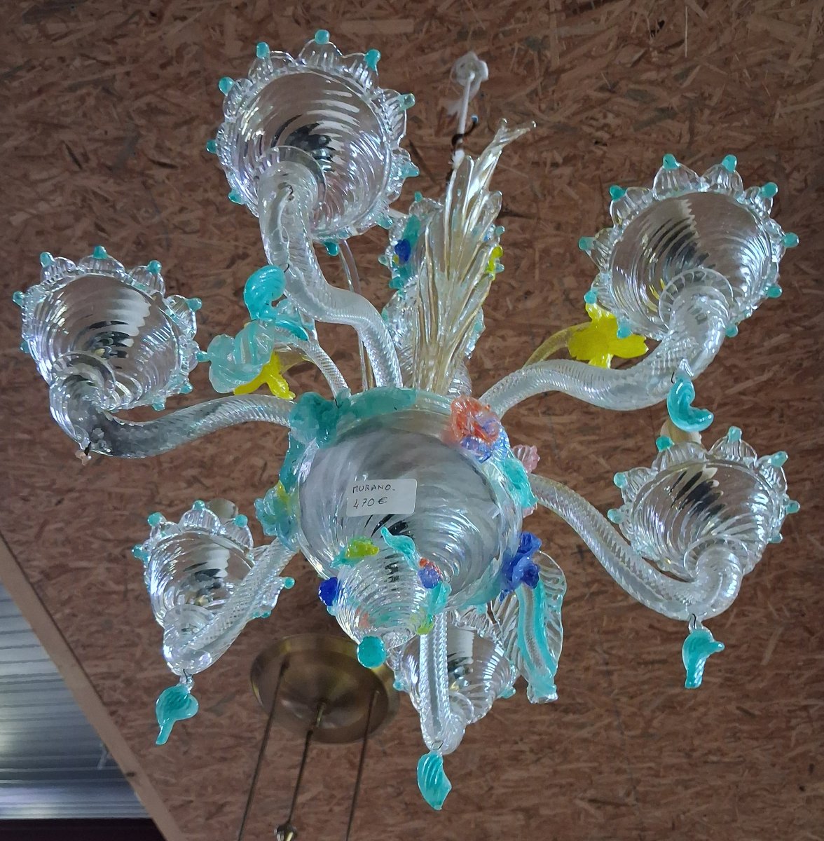 Polychrome Blown-glass Venetian Chandelier – Murano -photo-2