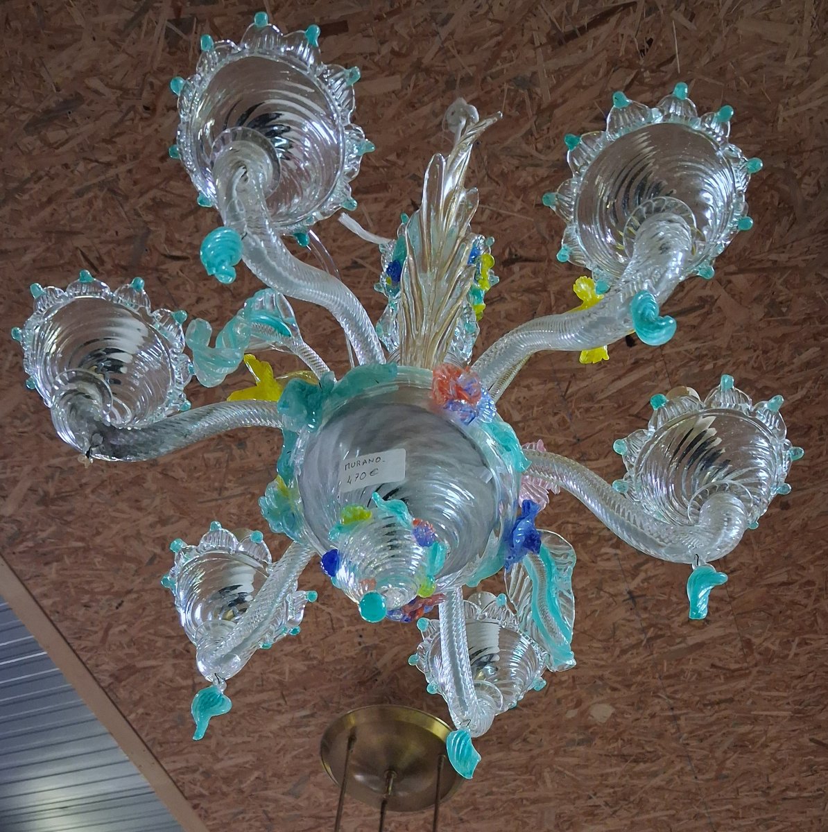 Polychrome Blown-glass Venetian Chandelier – Murano -photo-1
