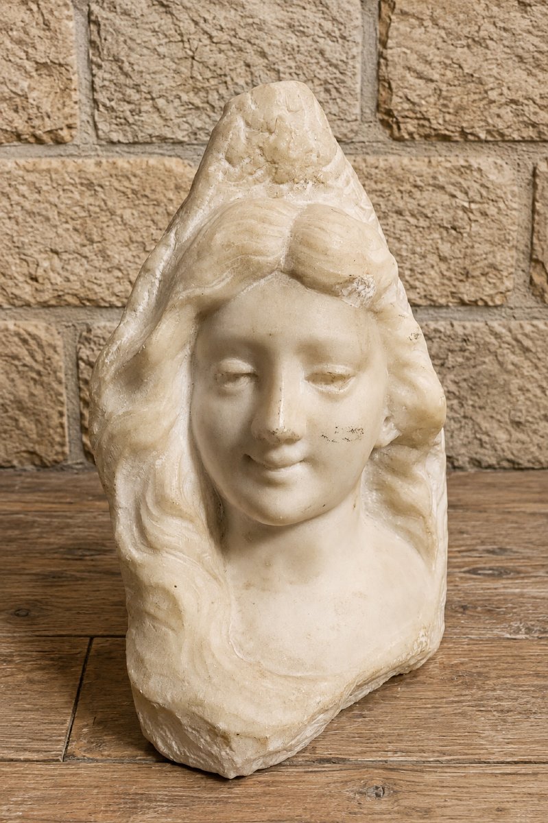 Marble Sculpture – Female Bust – Signed By Lebrun  