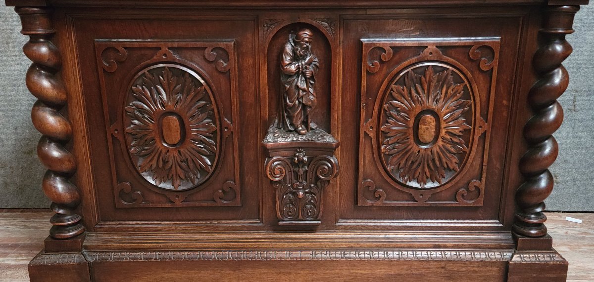 Coffre en bois sculpté à colonnes torsadées – Style Renaissance  -photo-7