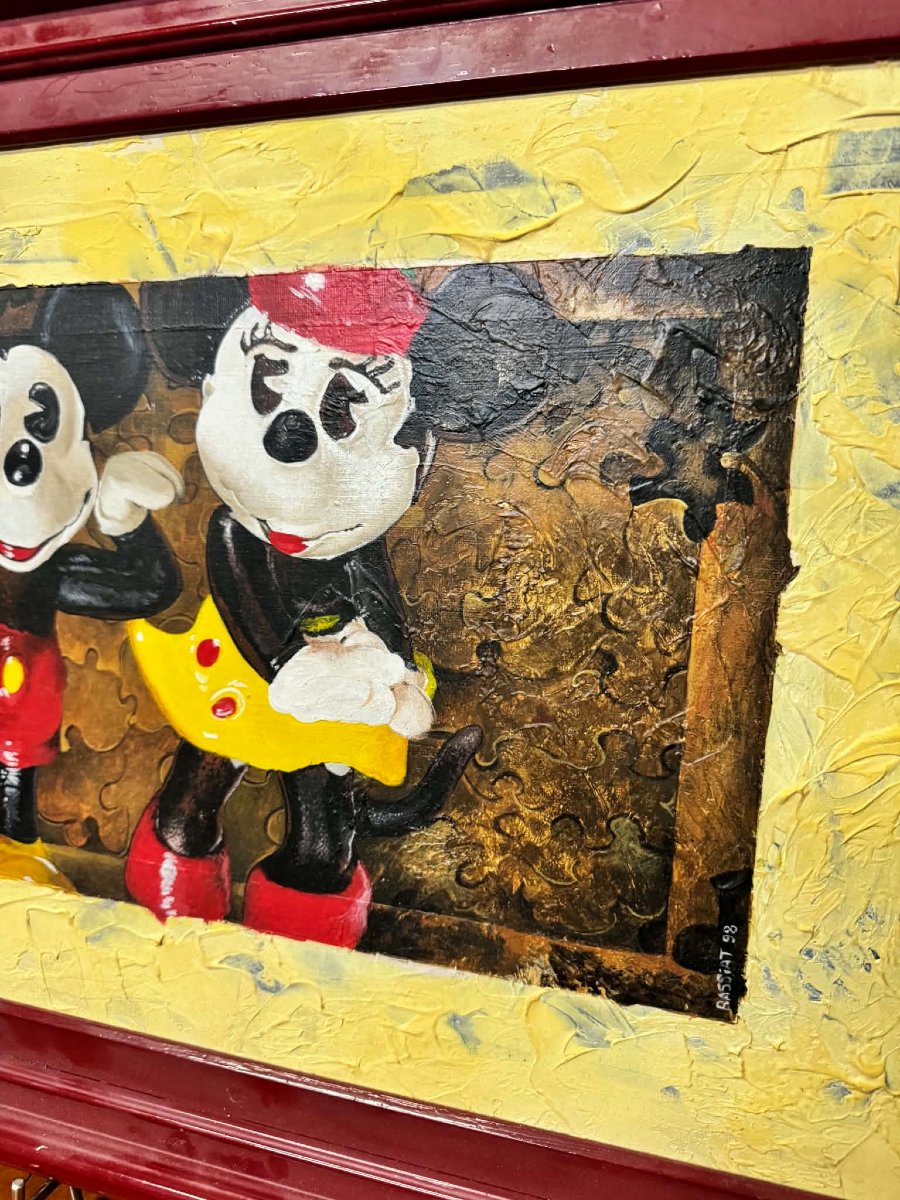 Pop Art Work – Mickey And Minnie – Mixed Media – Signed And Dated 98  -photo-2