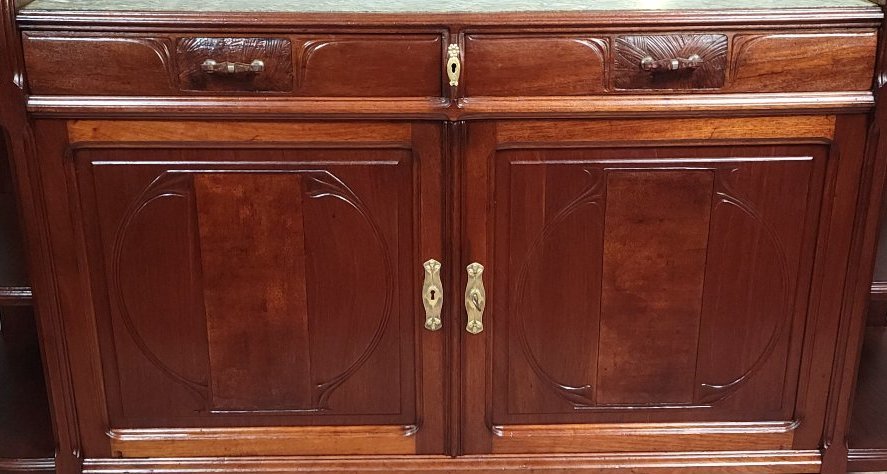 Large Art Nouveau Sideboard – Mercier Frères Paris – Mahogany-photo-1