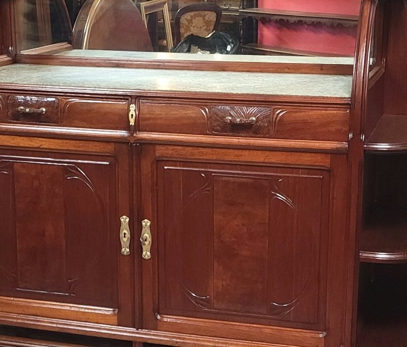 Large Art Nouveau Sideboard – Mercier Frères Paris – Mahogany-photo-4