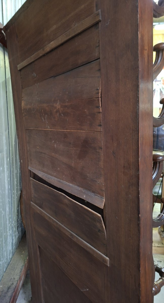 Large Walnut Mirrored Entryway Console – 19th Century -photo-5