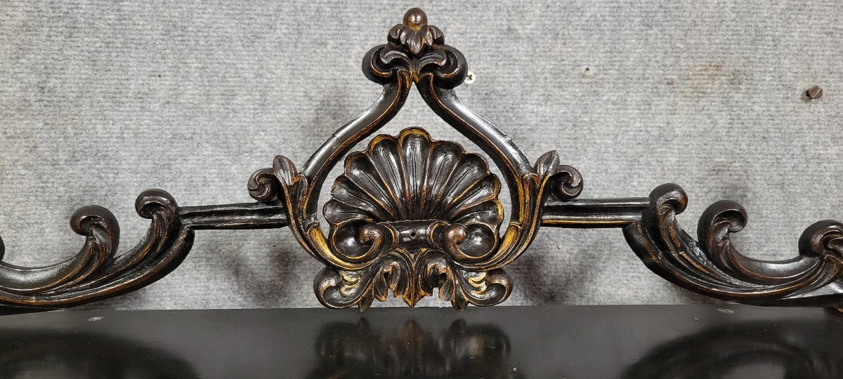 Meuble vitrine Napoléon III en bois noirci et rehauts dorés – XIXe siècle -photo-5