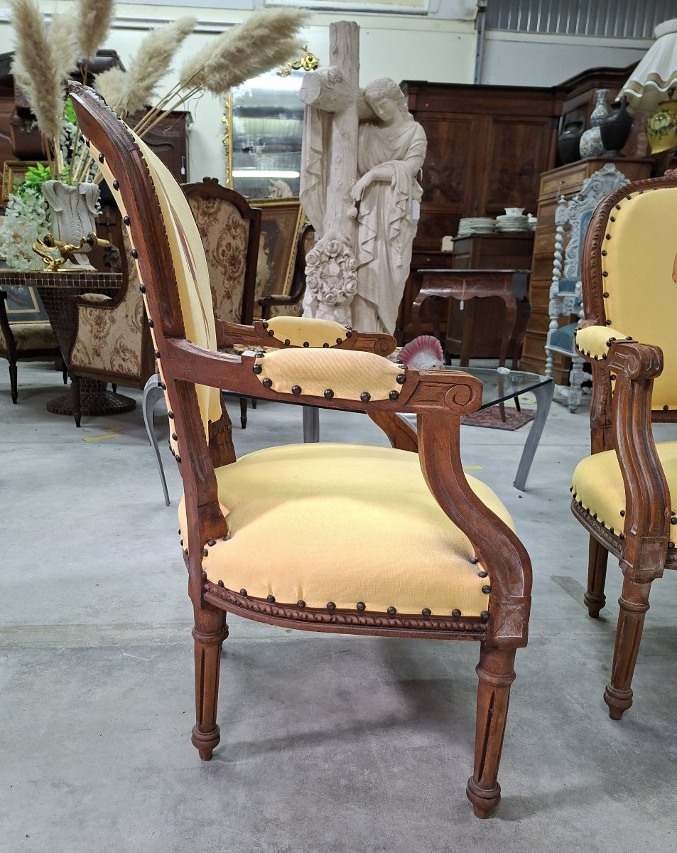 Pair Of Louis XVI Cabriolet Armchairs – Original Blédina Bathers Motif-photo-3
