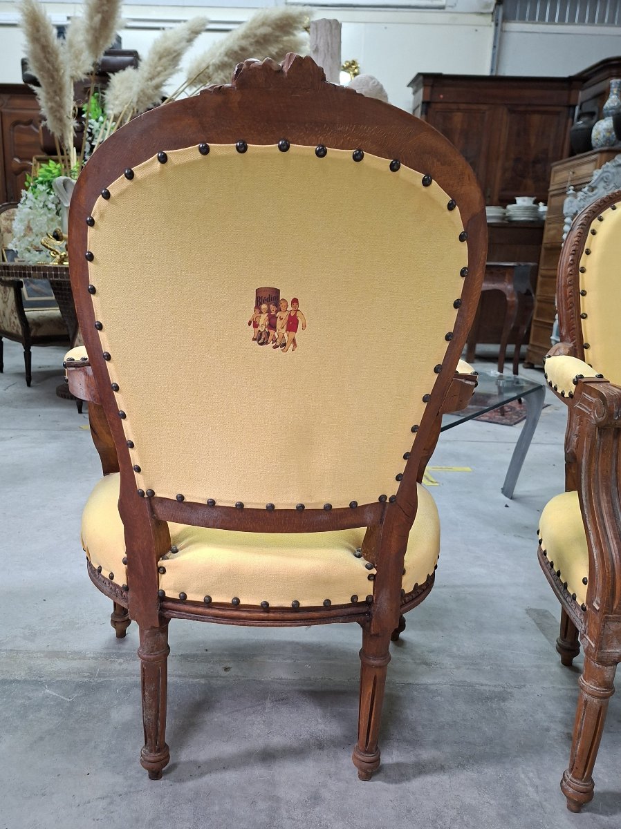 Pair Of Louis XVI Cabriolet Armchairs – Original Blédina Bathers Motif-photo-4