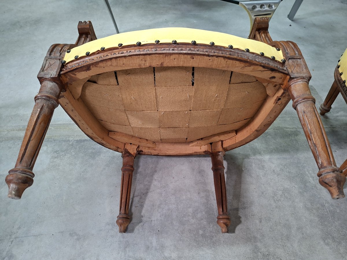 Pair Of Louis XVI Cabriolet Armchairs – Original Blédina Bathers Motif-photo-6