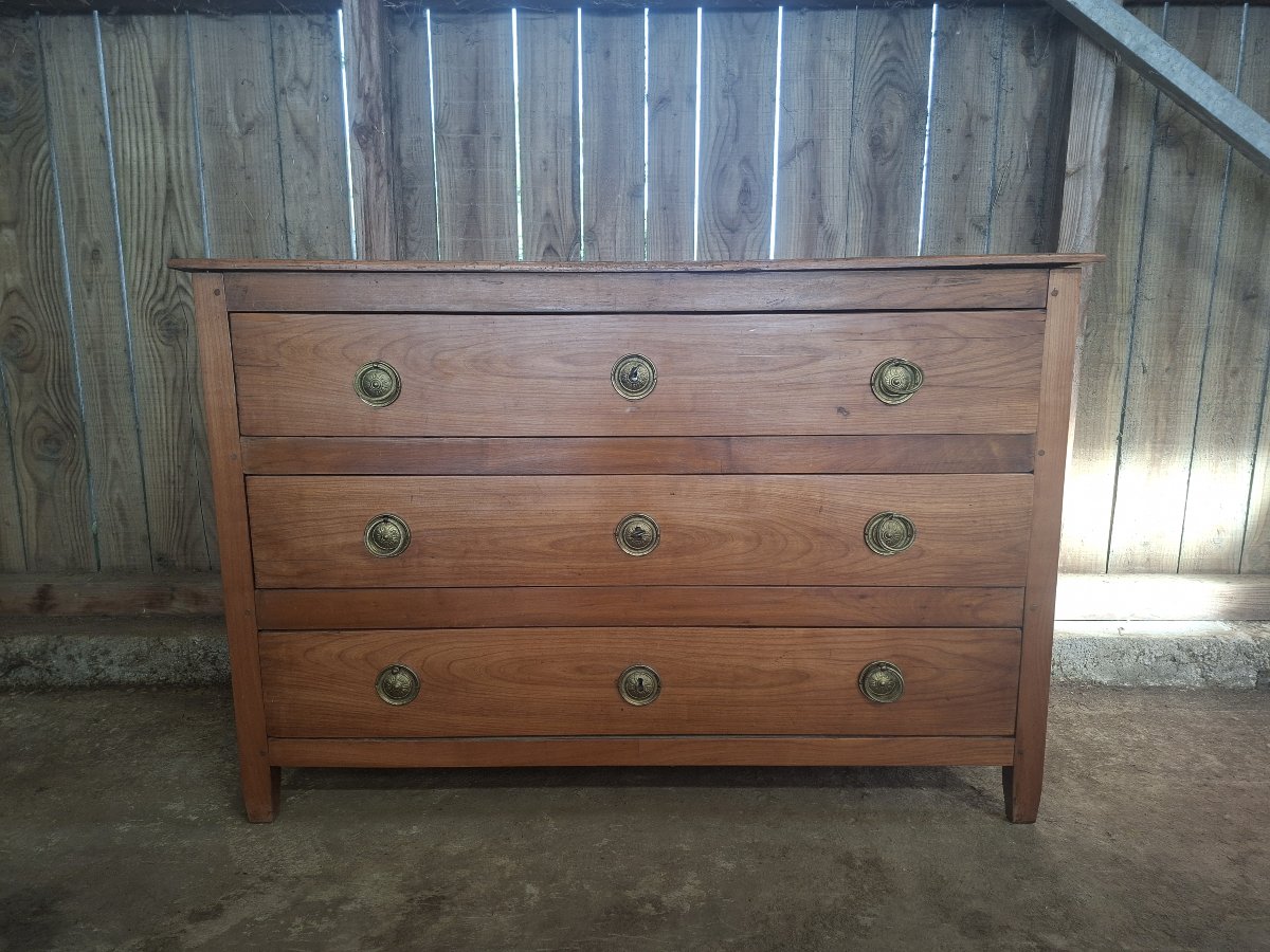 Louis XVI-era Chest Of Drawers Made Of Solid Cherry Wood-photo-2