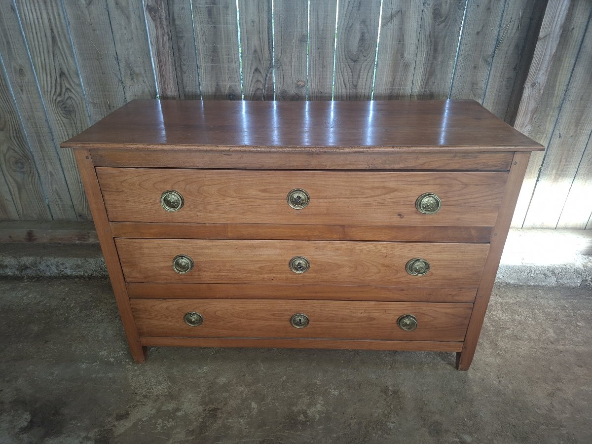 Louis XVI-era Chest Of Drawers Made Of Solid Cherry Wood-photo-3