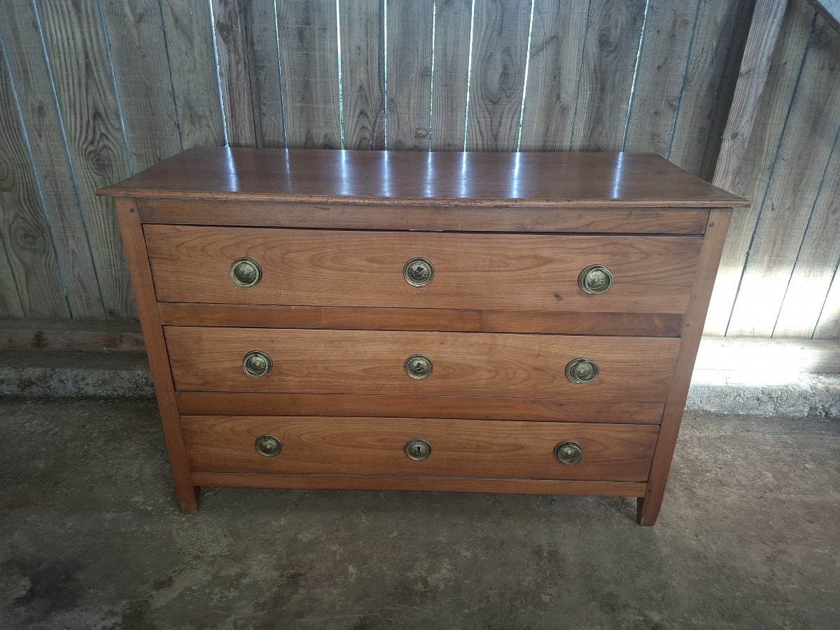 Louis XVI-era Chest Of Drawers Made Of Solid Cherry Wood-photo-4