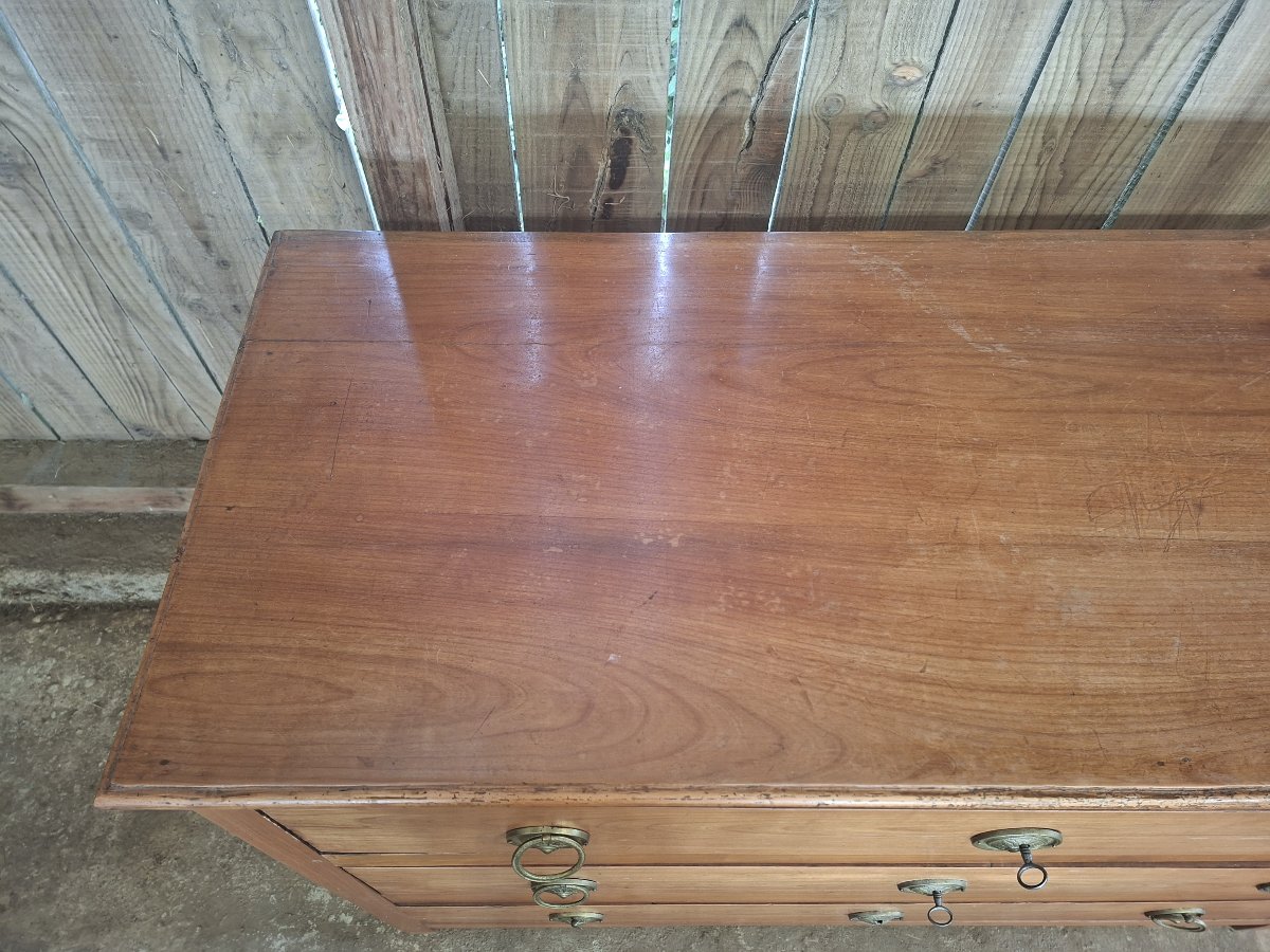 Louis XVI-era Chest Of Drawers Made Of Solid Cherry Wood-photo-2