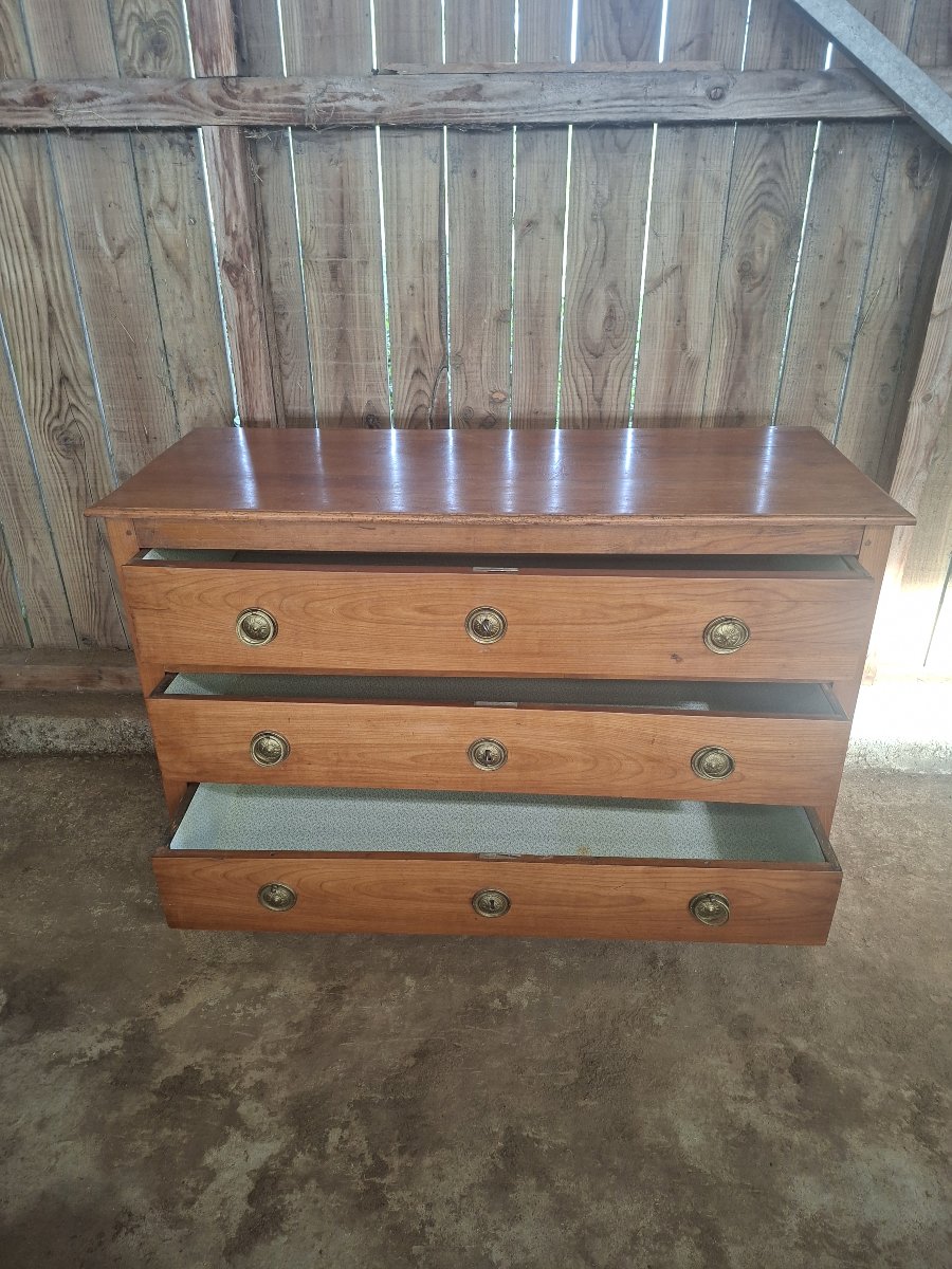 Louis XVI-era Chest Of Drawers Made Of Solid Cherry Wood-photo-7