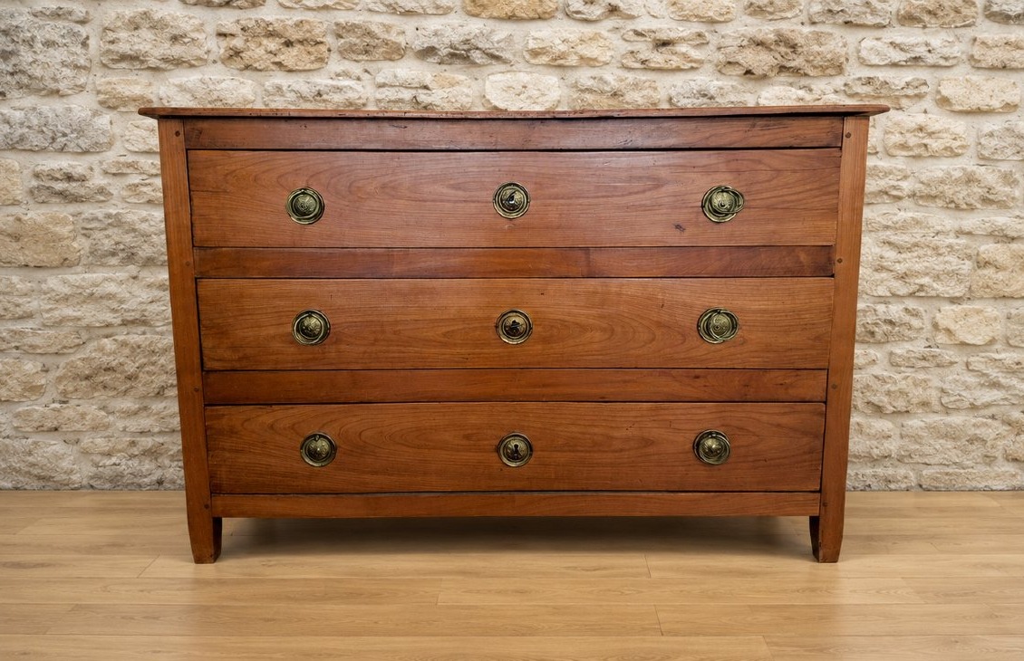 Louis XVI-era Chest Of Drawers Made Of Solid Cherry Wood
