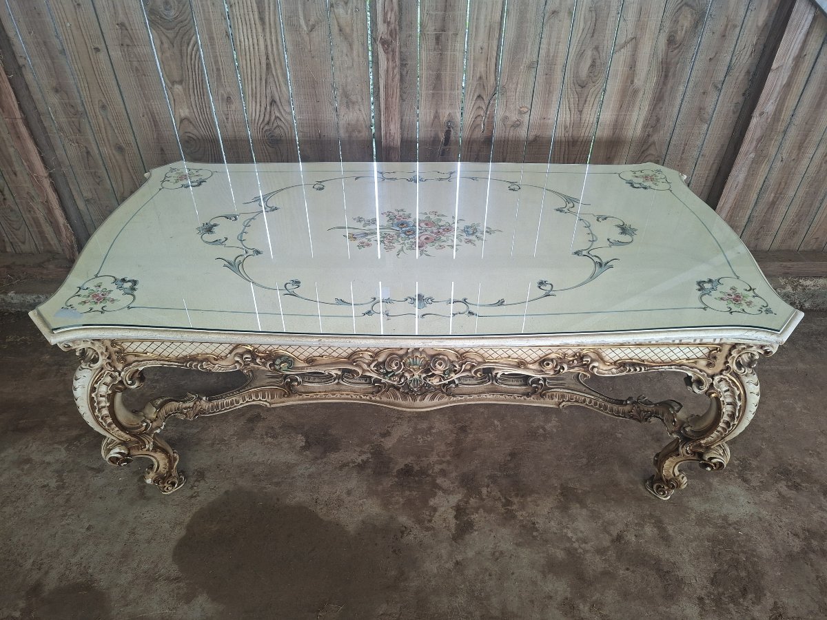 A Large Louis XV-style Dining Table, Richly Carved And Accented With Gilding-photo-2
