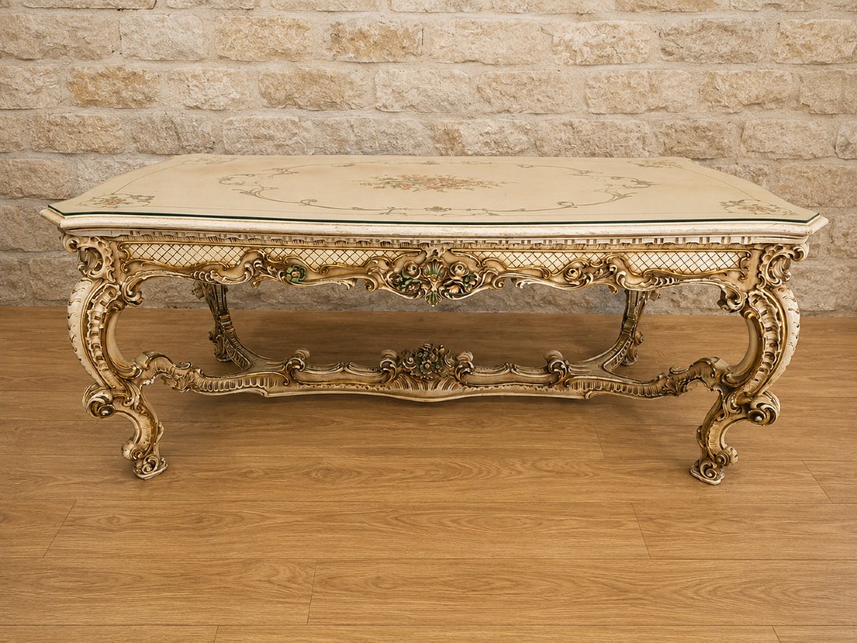 A Large Louis XV-style Dining Table, Richly Carved And Accented With Gilding