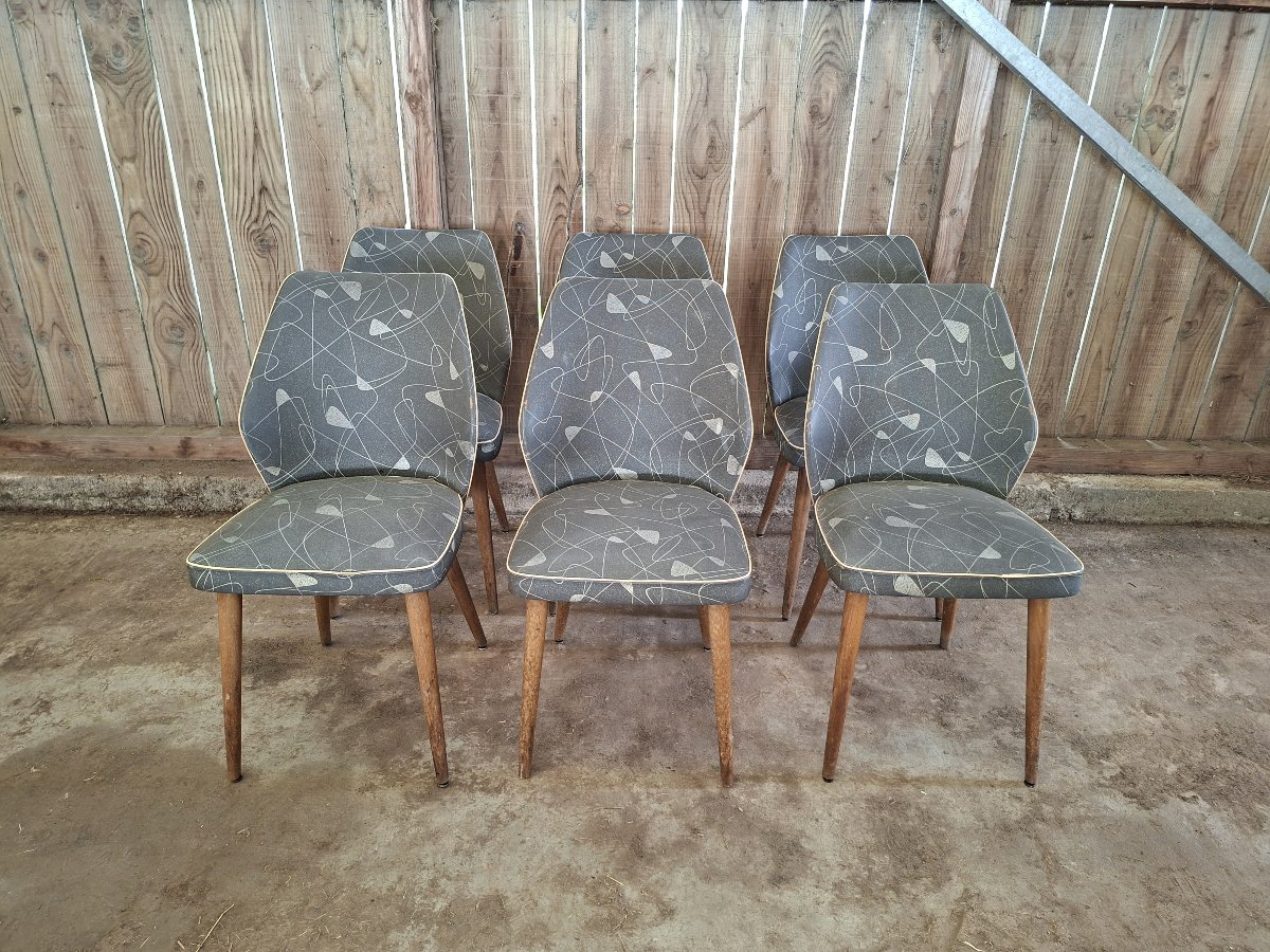 Set Of 6 Vintage Chairs – 1950s/1960s Design -photo-2