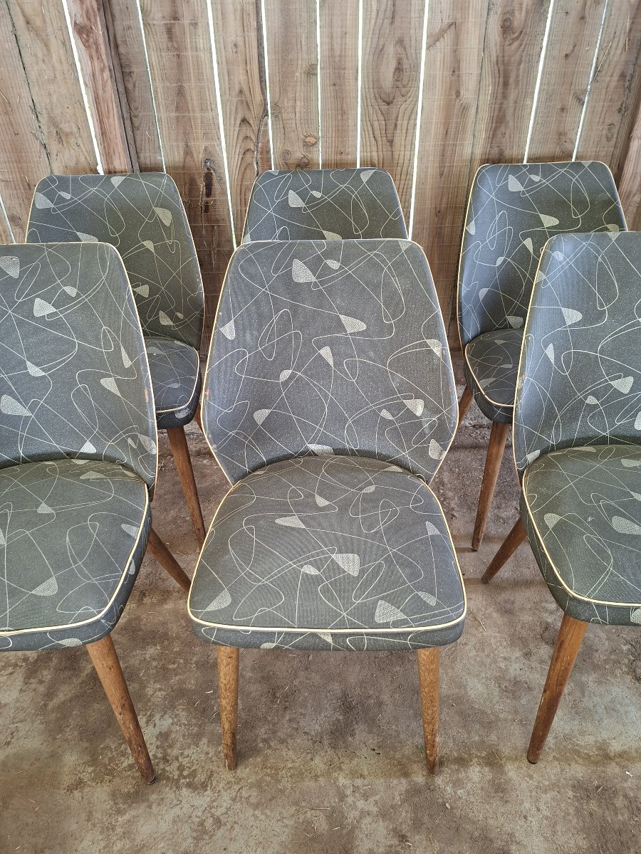 Set Of 6 Vintage Chairs – 1950s/1960s Design -photo-4