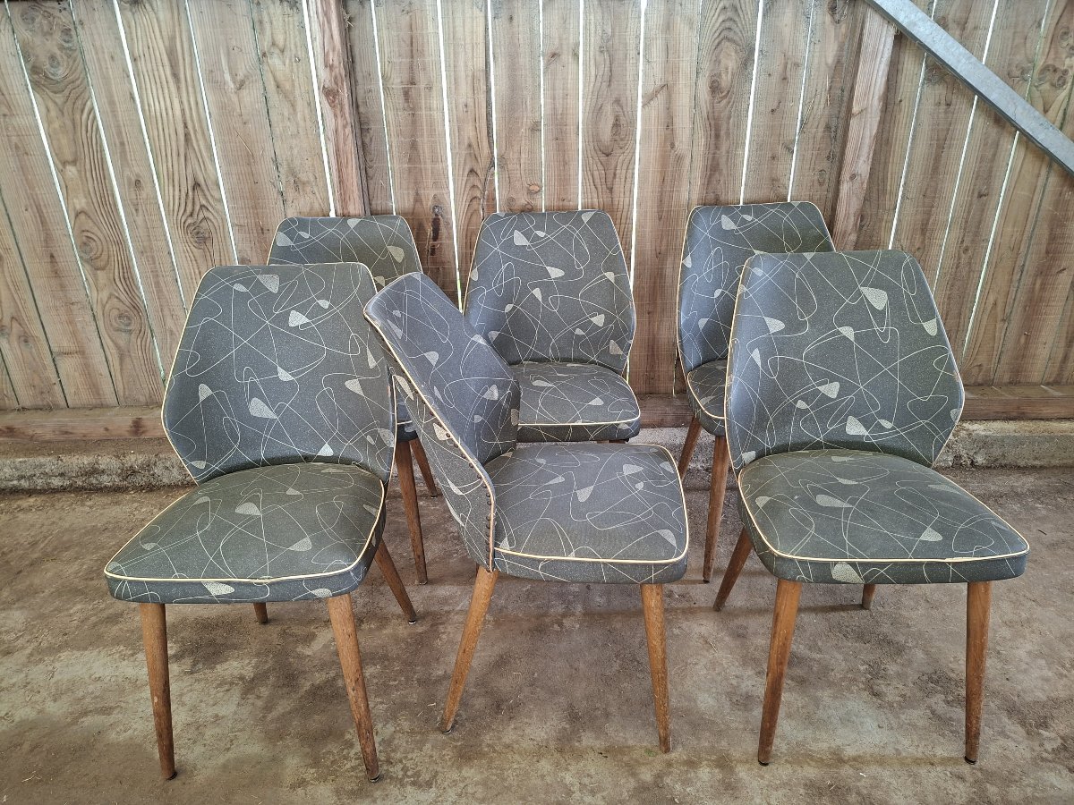 Set Of 6 Vintage Chairs – 1950s/1960s Design -photo-1