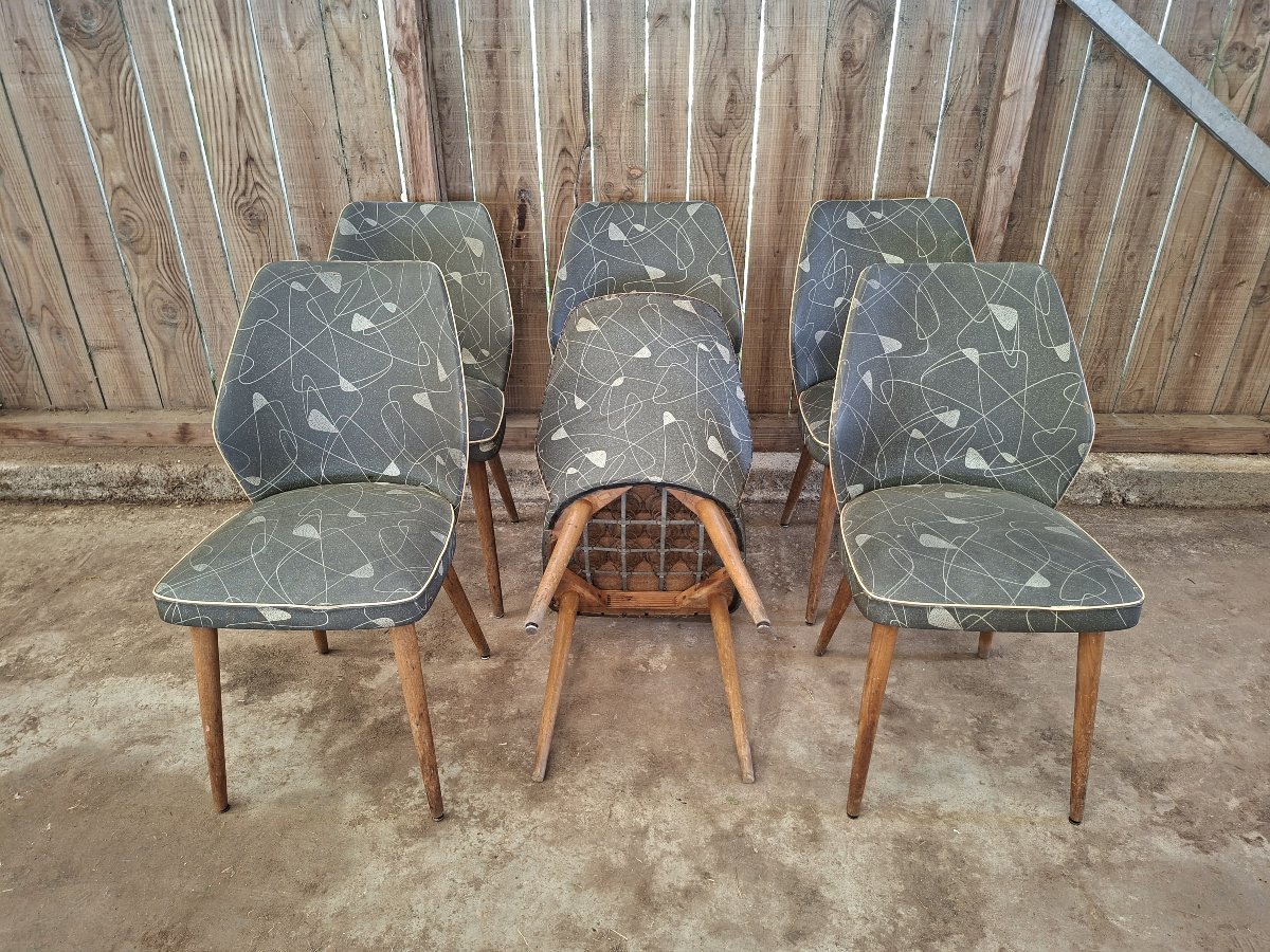 Set Of 6 Vintage Chairs – 1950s/1960s Design -photo-4