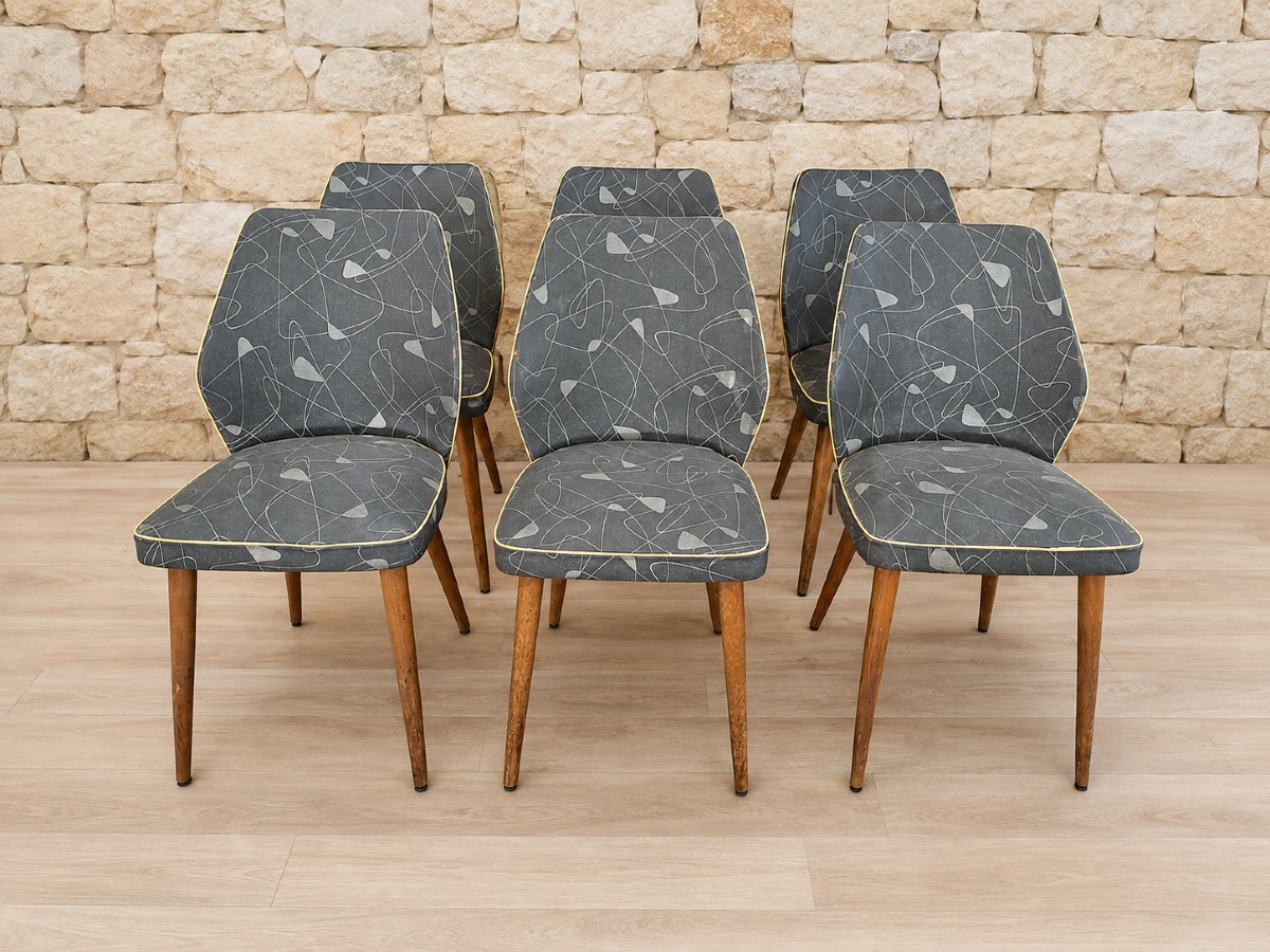 Set Of 6 Vintage Chairs – 1950s/1960s Design 