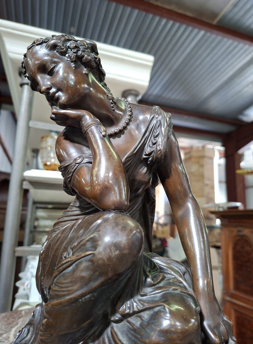 Important Bronze Sculpture – Oriental Woman With A Pitcher – Signed Marchand – Schoenewerk -photo-3