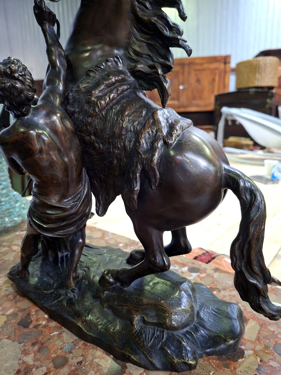 Important Bronze Sculpture—*the Horse Tamer*—signed By Ch. Crozatier—19th Century -photo-2