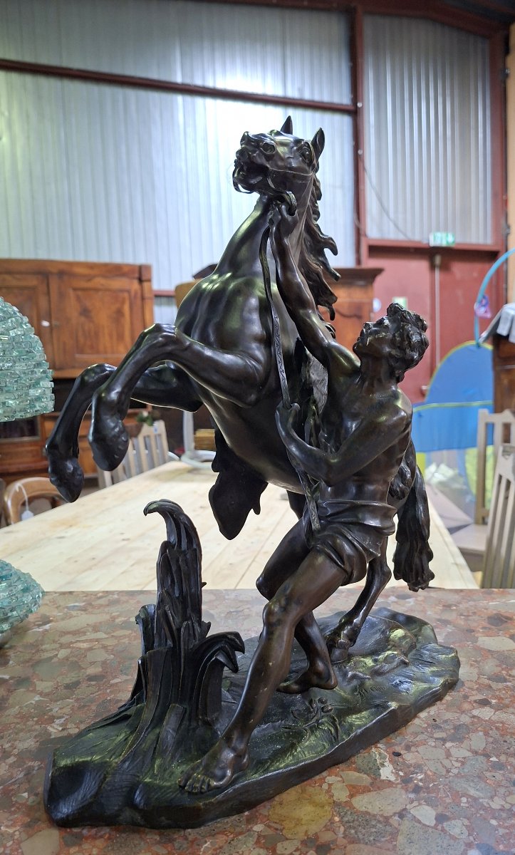 Important Bronze Sculpture—*the Horse Tamer*—signed By Ch. Crozatier—19th Century -photo-5