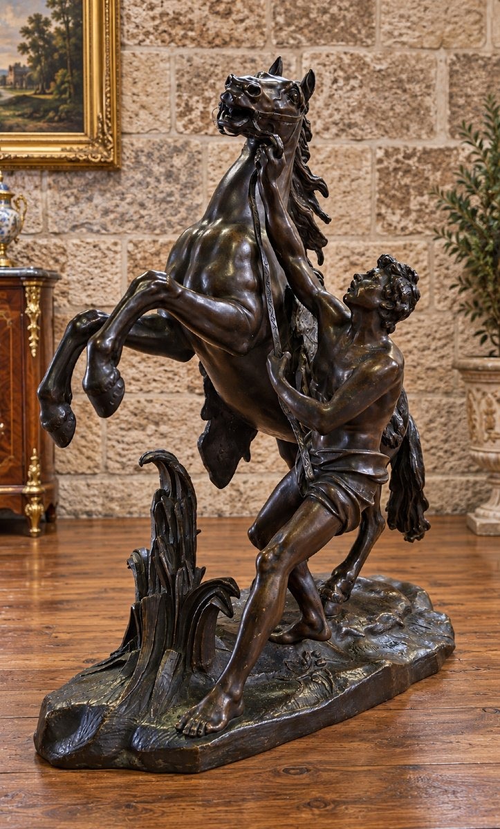 Important Bronze Sculpture—*the Horse Tamer*—signed By Ch. Crozatier—19th Century 