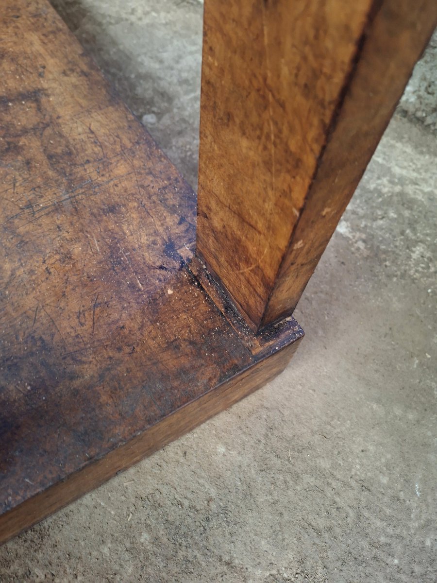 Vintage Console Table With Elm Burl Inlay – 19th Century -photo-2