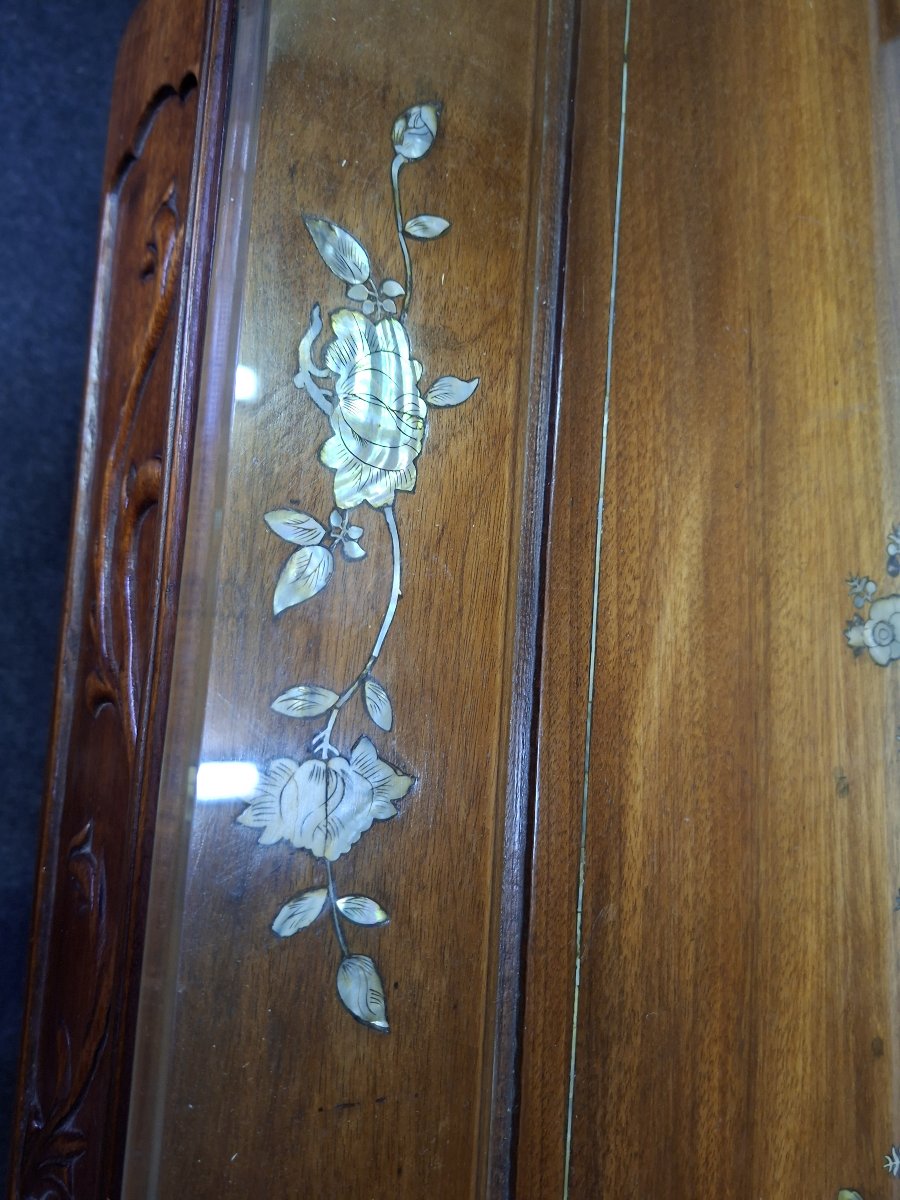 Chinese Coffee Table Made Of Carved Wood With Mother-of-pearl Inlays – 20th Century -photo-3
