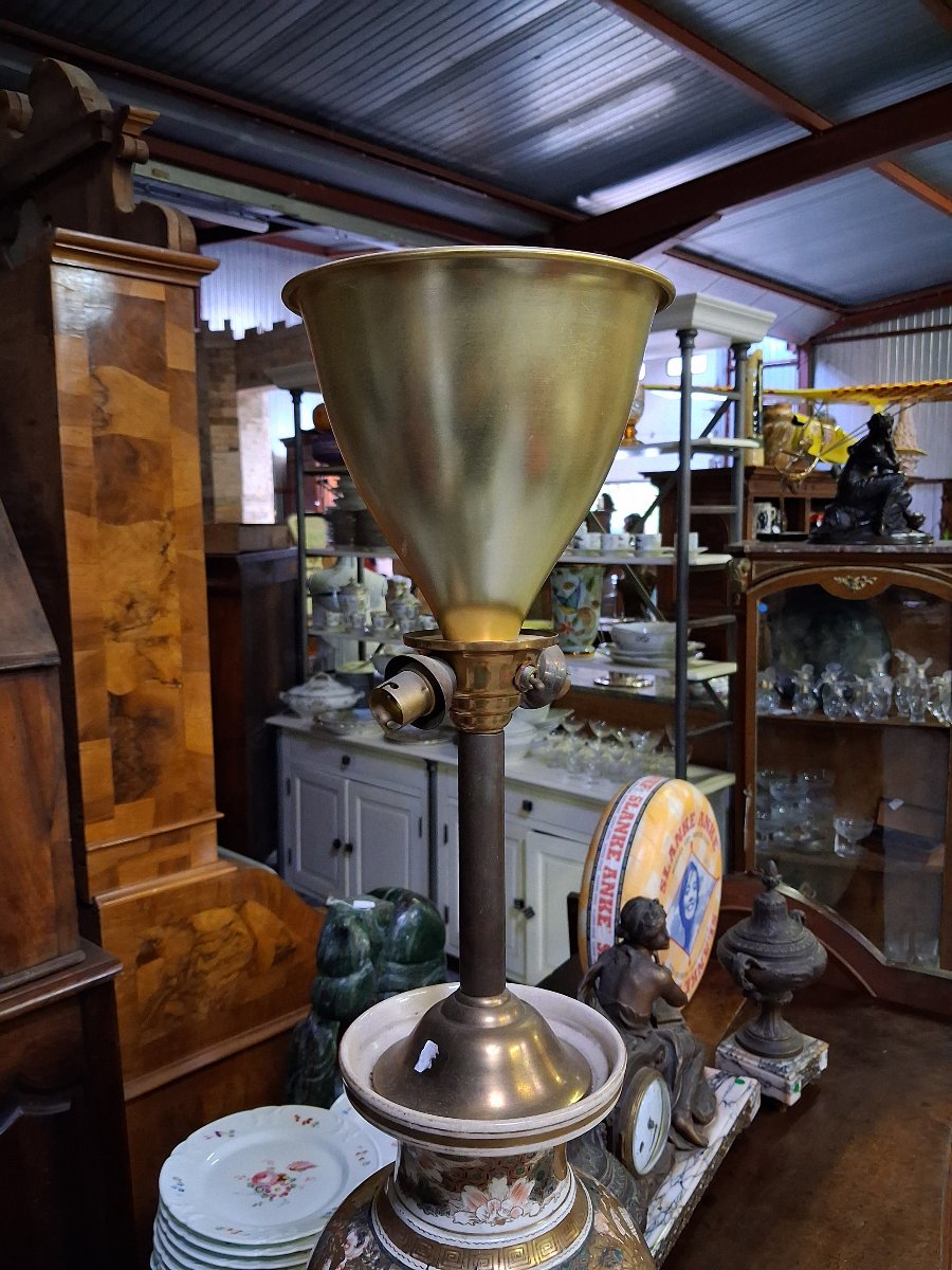 Large Satsuma Earthenware Lamp – Japan, 19th Century – Height: 88 Cm -photo-4