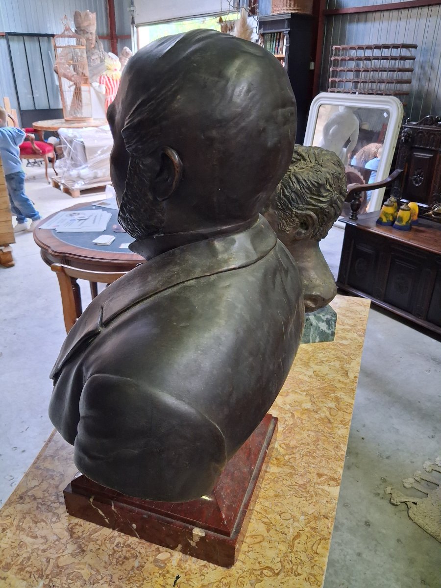 Large Bronze Bust Of Jean-baptiste Dujardin – Signed "parmer Fecit" – Paris, 1889 – H. 68 -photo-7