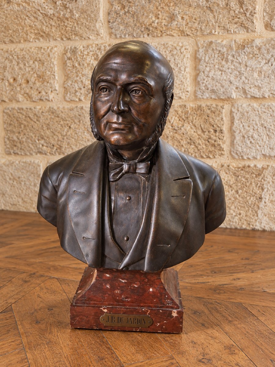 Large Bronze Bust Of Jean-baptiste Dujardin – Signed "parmer Fecit" – Paris, 1889 – H. 68 
