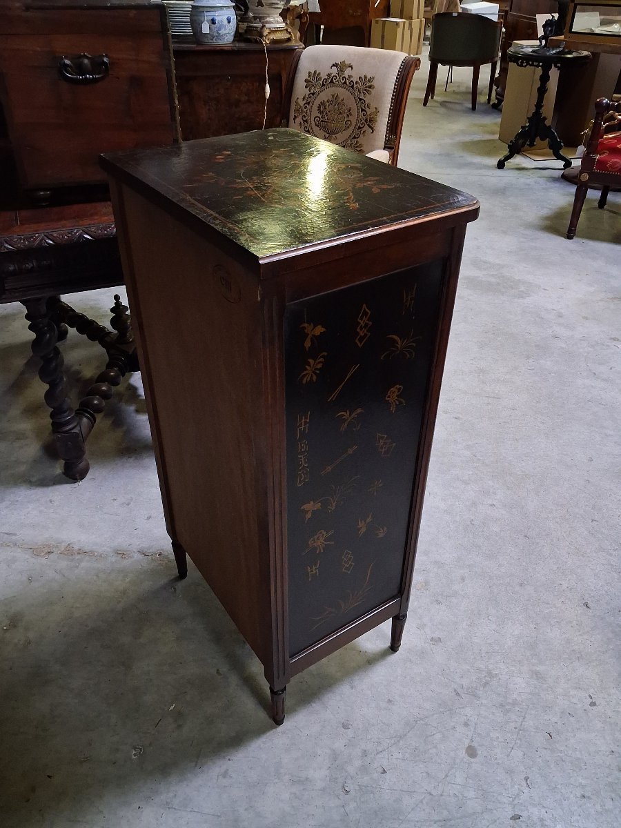 Secrétaire / cabinet en bois à panneaux de laque de Chine -photo-3