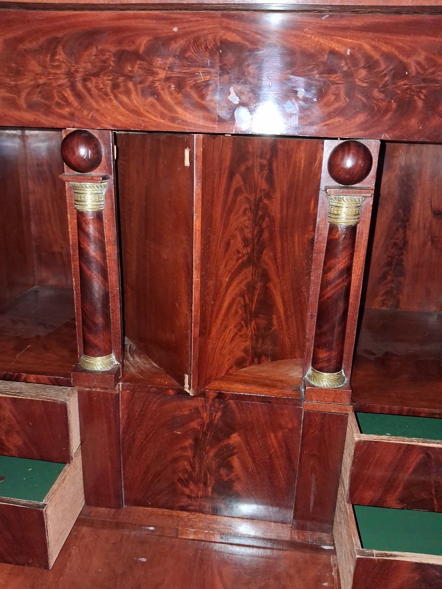 Secrétaire à abattant en acajou – Style Empire – Intérieur à secrets et mécanisme pivotant -photo-4