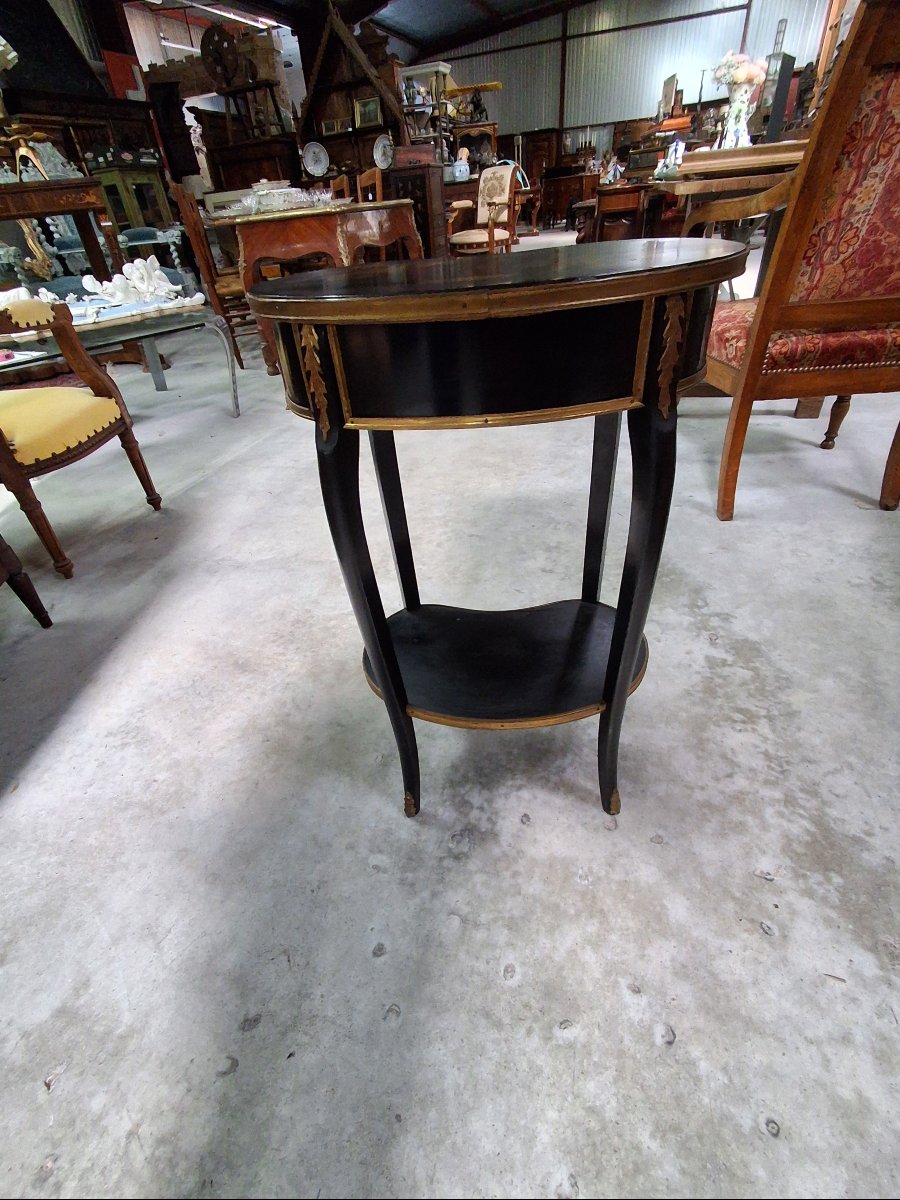 Table rognon japonisante – Bois laqué noir et décor doré – époque Napoléon III -photo-4