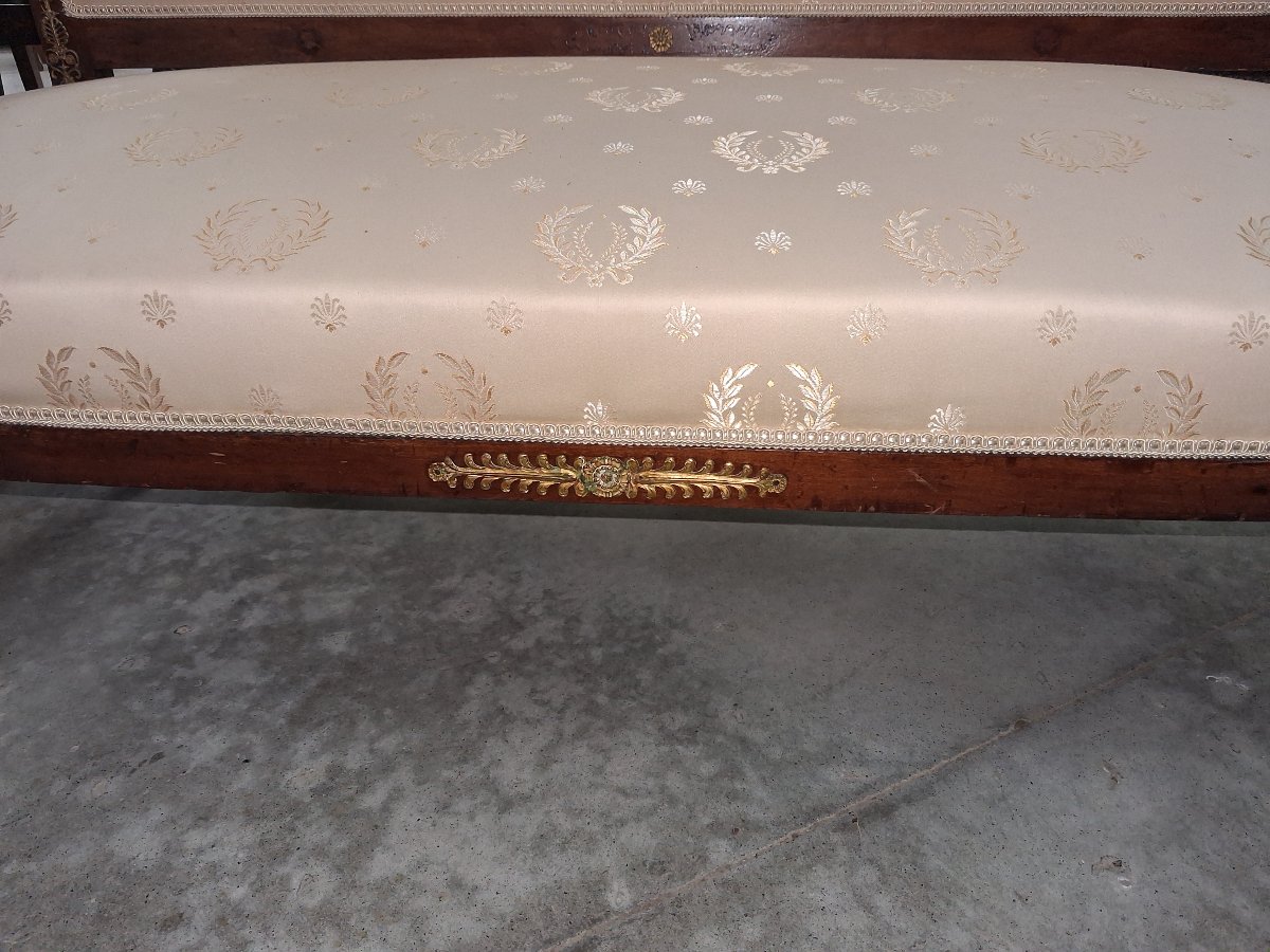 Banquette en acajou et bronze doré – Style Empire – XIXe siècle -photo-3