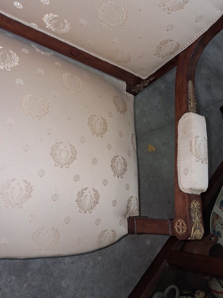 Banquette en acajou et bronze doré – Style Empire – XIXe siècle -photo-3