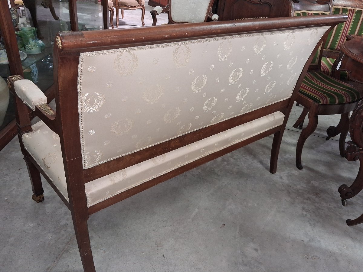 Banquette en acajou et bronze doré – Style Empire – XIXe siècle -photo-6
