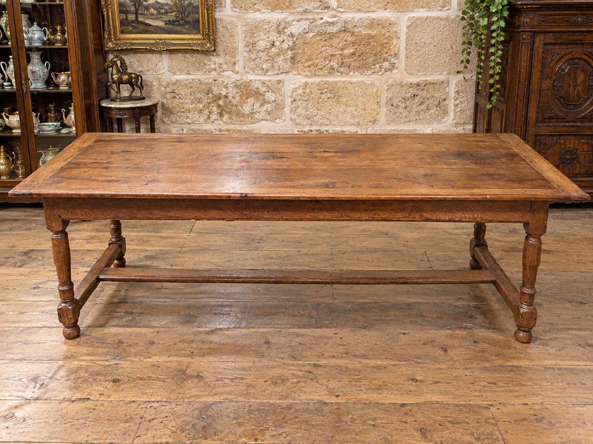 Grande table de ferme en chêne – XIXe siècle – 235 cm -photo-2