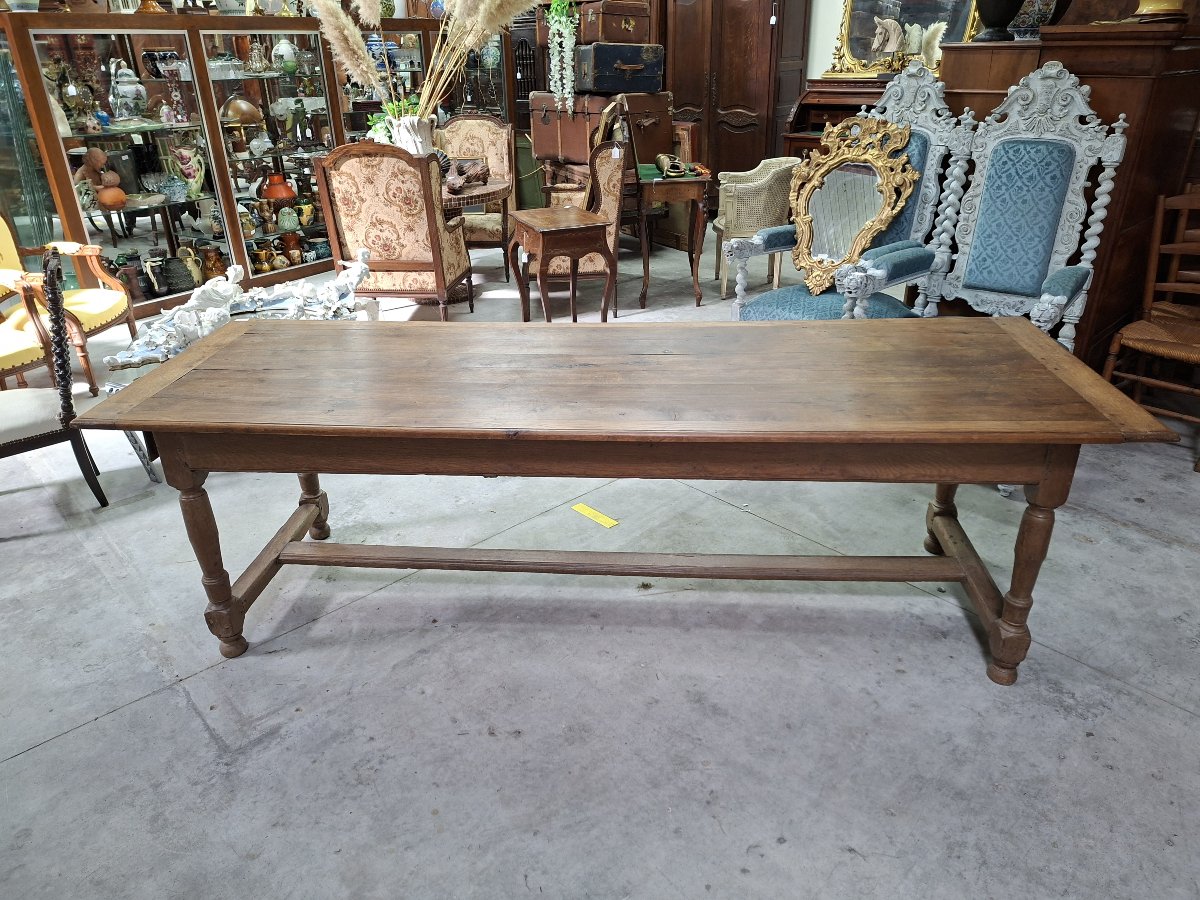 Grande table de ferme en chêne – XIXe siècle – 235 cm -photo-3