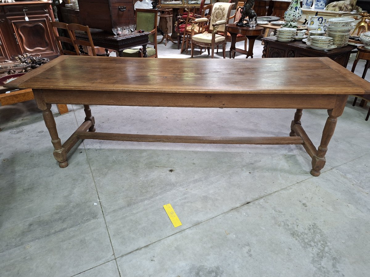 Grande table de ferme en chêne – XIXe siècle – 235 cm -photo-4