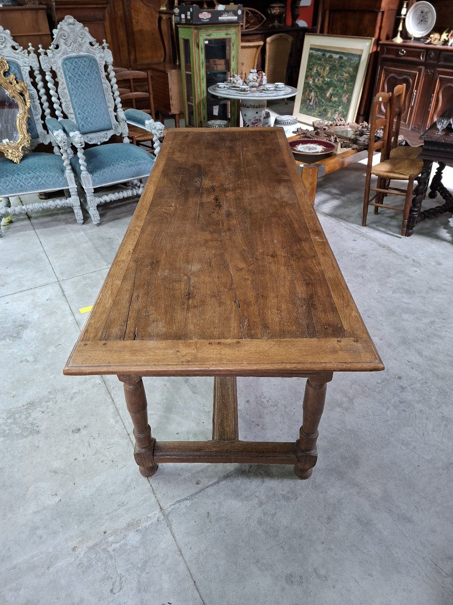 Grande table de ferme en chêne – XIXe siècle – 235 cm -photo-5